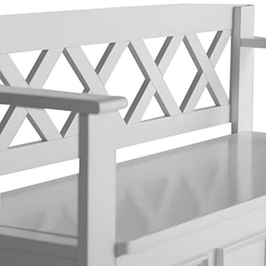 SIMPLIHOME Amherst Entryway Storage Bench - 48 inch Wide Solid Wood Hallway Seat in White, Transitional Bench for Entryway or Living Room with Lift-Up Lid and Spacious Storage - Image 6