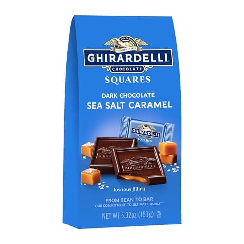 GHIRARDELLI Dark Chocolate Sea Salt Caramel Squares - 5.32 oz Bags - Pack of 6 - Image 1