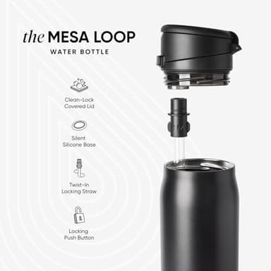 Simple Modern Mesa Loop Water Bottle with Straw | 30oz Cup Holder Friendly Insulated Stainless Steel Bottles for Travel, Sports and School | Steel Harbor - Image 3