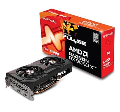 Sapphire 11350-03-20G Pulse AMD Radeon™ RX 9060 XT Gaming OC Graphics Card with 16GB GDDR6, AMD RDNA 4 - Image 1