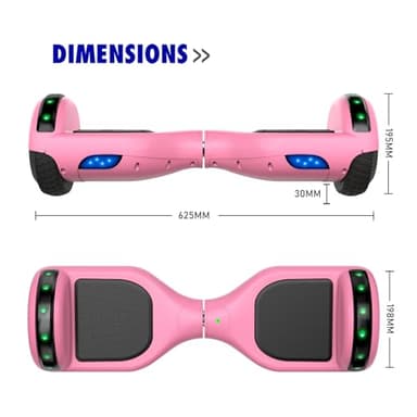 UNI-SUN Hoverboard for Kids, 6.5" Two Wheel Self Balancing Hoverboards with Bluetooth and Lights, Pink Hover Board - Image 2