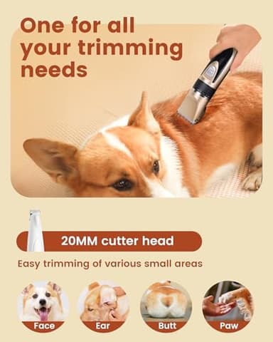 PAPMINI 2 in 1 Dog Grooming Kit, Low Noise Rechargeable Dog Clippers for Grooming, Cordless Dog Grooming Clippers and Dog Paw Trimmer, Dog Shavers for Grooming Small Dogs Cats Animals - Image 4