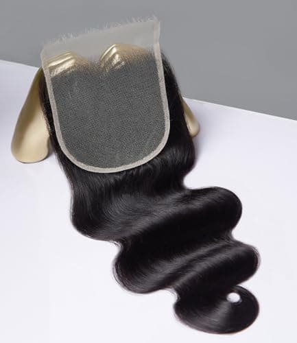 Mlip 5x5 HD Lace Closure Body Wave, 0.10mm Ultra Thin Invisible Swiss Lace, Skinlike Real HD Lace Melt into Skin Perfectly, Pre-plucked Natural Hairline, Raw Indian Human Hair 20 Inches - Image 1