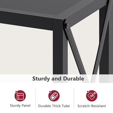 Tajsoon Console Table, 2-Tier Entryway Table, 41.8”L Narrow Sofa Tables with Shelves, Behind The Couch, for Entrance, Hallway, Living Room, Foyer, Corridor, Office, Black - Image 7