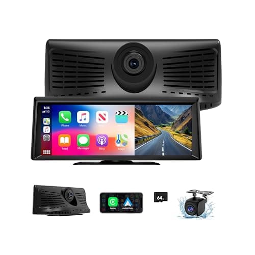 Wireless Carplay Screen for Car 2K Dash Cam, 8.1" HD Portable Car Stereo with Carplay & Android Auto, 1080P Backup Camera, Mirror Link/Bluetooth/GPS Navigation/Satellite Radio for All Vehicles - Image 1