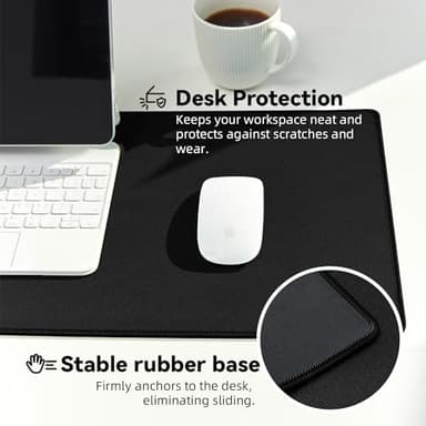 Reniteco Large Gaming Mouse Pad with Durable Stitched Edges, Non-Slip Rubber Base, Big Computer Keyboard Mouse Mat Desk Pad for Home Office Gaming Work, 31.5"x11.8"x0.12", Black - Image 5