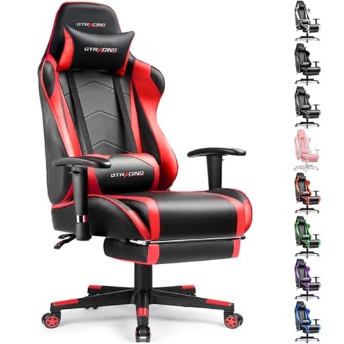 GTRACING Gaming Chair with Footrest, High Back Computer Chair Ergonomic Game Desk Chair Racing Executive Adjustable Swivel Rocker with Headrest and Lumbar Support - Image 1