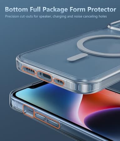 FNTCASE for iPhone 13 Phone Case: Clear Phone Case Magnetic Military Grade Drop Protection Anti Yellowing Cell Phone Cover - Rugged Shockproof Protective Bumper (A-Clear) - Image 6