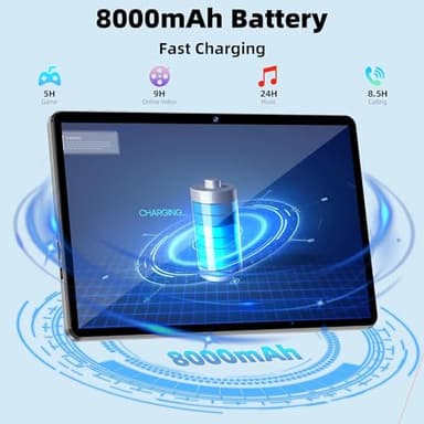 2025 Upgraded Android 14 Tablet 11inch, 12GB+128GB+512GB, Support Face Unlock,18W Fast Charging with 8000mAh Large Battery ,Dual WiFi6, Dual Camera,Octa-Core CPU, Bluetooth,HD Touchscreen Display - Image 5