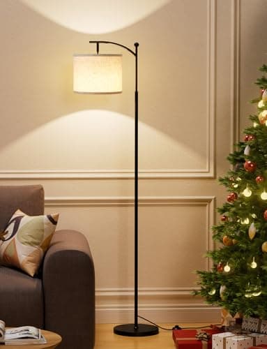 Ambimall 60" Floor Lamps for Living Room with 3 Color Temperatures, Standing Lamp Tall with Adjustable Linen Shade, Tall Lamps for Living Room Bedroom Office Classroom Dorm Room(9W Bulb Included) - Image 5