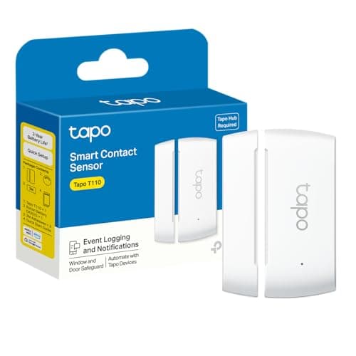 Tapo Door Sensor Mini, REQUIRES Tapo Hub, Long Battery Life w/Sub-1G Low-Power Wireless protocol, Contact Sensor, 15mm Wide Gap Allowed, Real-Time Notification, Smart Action (Tapo T110) - Image 1