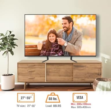 ELIVED Universal Table Top TV Stand for Most 27 to 55 inch LCD LED Plasma Flat Screen TVs, TV Base Height Adjustable Leg Stand Holds up to 88 lbs, VESA up to 800x400mm, YD1014 - Image 2