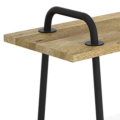 SIMPLIHOME Berkeley SOLID MANGO WOOD 42 Inch Wide Industrial Entryway Bench in Natural, For the Living Room, Entryway and Family Room - Image 5
