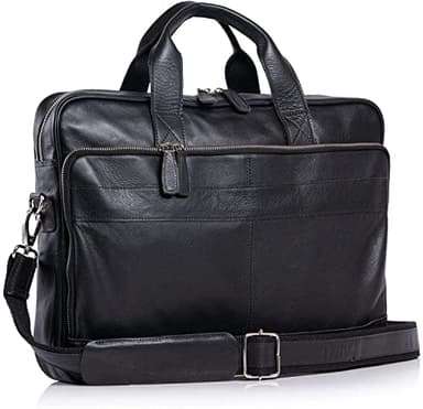 KomalC 16 Inch Leather briefcases Laptop Messenger Bags for Men and Women Best Office Satchel Bag - Image 1