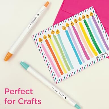 Zebra Pen CLiCKART Retractable Felt Tip Pen, Assorted Ink Colors, 0.6mm Fine Point, Moisture Absorbing to Prevent Drying Out, School Supplies and Teacher Supplies, 24-Pack (69824) - Image 7