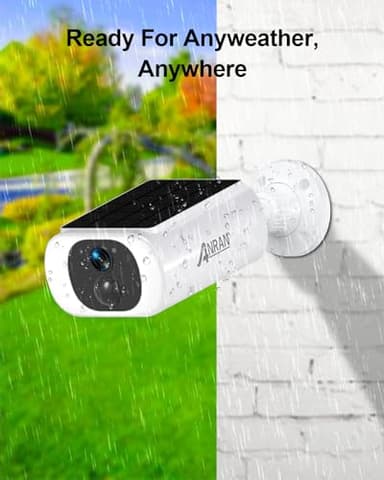 ANRAN 2K Solar Security Camera Wireless Outdoor, Forever Power with Built-in Solar Panel, WiFi Home Security Cameras, 2-Way Audio, PIR Detection, Color Night Vision, Works with Alexa, C3 2-Cam Pack - Image 6