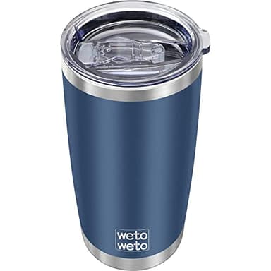WETOWETO 20oz Tumbler, Stainless Steel Vacuum Insulated Coffee Travel Mug, Double Wall Powder Coated Insulated Coffee Mug Travel Mug with Lid Thermal Cup for Outdoor (Navy Blue, 1 Pack) - Image 1