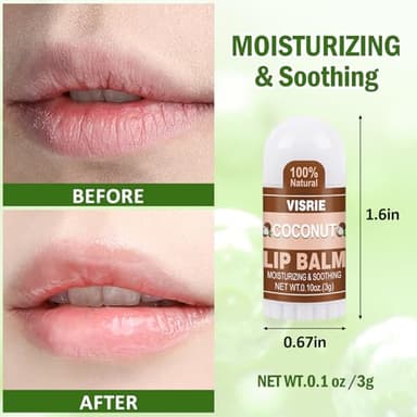 VISRIE Mini Lip Balm 20 Pack, Natural Lip Balms Bulk with Vitamin E and Coconut Oil, Moisturizing Lip Balm for Dry Cracked lips - 10 Flavors - Image 4