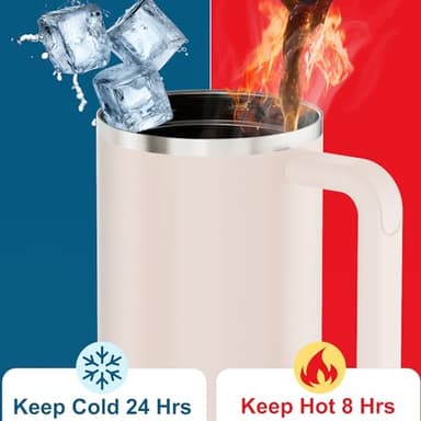 Greatyos 40 oz Tumbler with Handle and Straw Lid Insulated Tumblers Cups with Lids Straws Double Wall Vacuum Stainless Steel 40oz Tumbler Travel Mug Gifts for Men Women Him Her (Rose Quartz) - Image 4