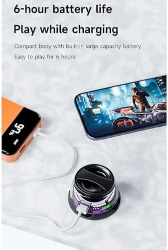 2 Pcs G200 Magnetic Bluetooth Speaker,Multifunctional Portable Mini Speaker with Multi RGB Color Light Show-3D Surround Sound Effect,Christmas Birthday Gifts - Image 6