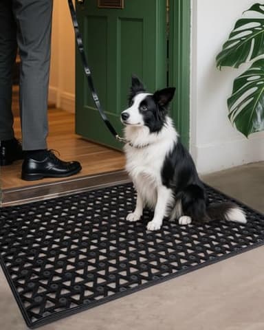 Outdoor Mat for Front Door - Door Mat Outside Entrance, 19 x 30 Welcome Rubber Doormat, Waterproof Drainage Heavy-Duty Entry Mats with Non-Slip Backing, Suitable for Gardens, Porches and Garages - Image 8