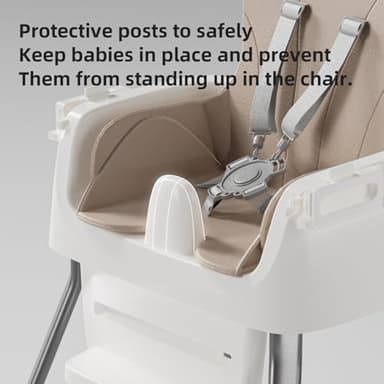Portable Baby Highchair for Months Infants and Toddlers with 5 Point Harness Convertible Comfortable Seat for Cozy Eating Table Sit Up High Chair and Seats for Sitting Up Back Booster Feeding Chairs - Image 5