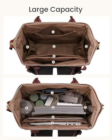 LOVEVOOK Laptop Backpack for Women with Giant Tumbler Holder Pocket, 15.6 inch Travel Work Backpack Purse for Nurse Teacher, Waterproof School Bag College Bookbag Cute Casual Daypack for Girls - Image 4