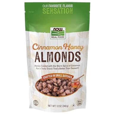 NOW Foods, Cinnamon Honey Coated Almonds, Crafted in Small Batches, 12-Ounce (340 g) - Image 1