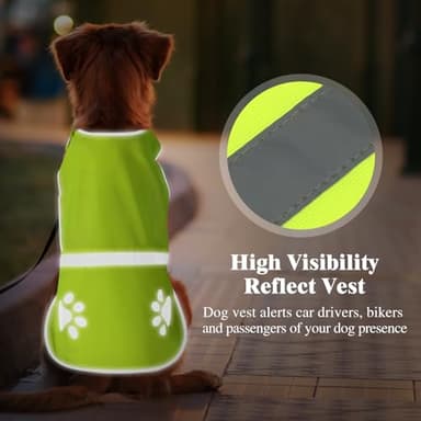 Candofly Reflective Dog Vest, High Visibility Safety Pet Hunting Vest Lightweight Dog Jacket for Night Walking Camping (Neon Green, Small) - Image 3