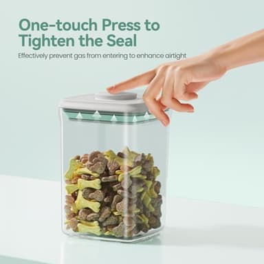 FAFAFLYER Dog-Cat POP Treat-Airtight jar-Container - 1.3 Qt/1.2 L and 2.2 Qt/2 L (2PC) | Stackable One-Touch Opening | For Snacks Candy Salt Herbs Spices | BPA-Free - Image 2