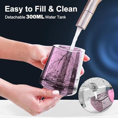 Water Dental Flosser Pick for Teeth: 4 Modes Cordless Portable Water Flossers Teeth Cleaner Rechargeable 300ML IPX7 Waterproof Oral Irrigator Flossing Cleaning Picks for Home Travel - Image 5