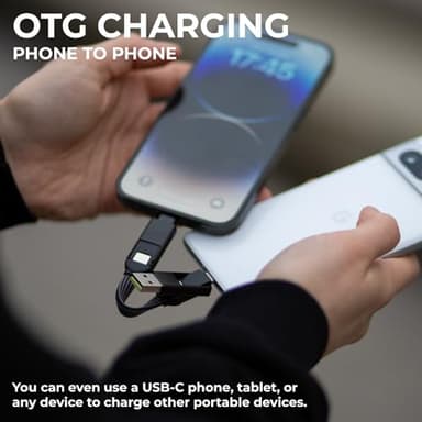 Rolling Square inCharge X - USB C Charger Cable, Lightning Cable for Smartphone, Universal Cable Charger 6 in 1, USB Plug, Black, 100W - Image 6