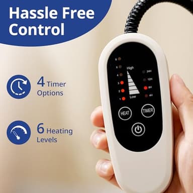 NICREW Cat Heating Pad, Temperature Adjustable Heated Cat Bed with Auto Shut Off Timer, Indoor Pet Heated Bed Mat for Small Dogs, 17.7 x 15.7 Inches, 55W - Image 2