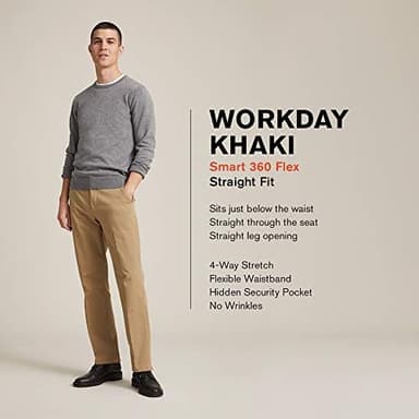 Dockers Men's Classic Fit Workday Khaki Smart 360 FLEX Pants (Standard and Big & Tall - Image 4