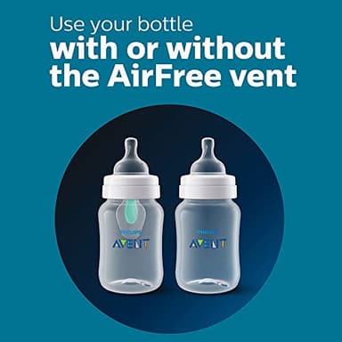 Philips Avent Anti-Colic Baby Bottle with AirFree Vent, 9oz, with Flow 2 Nipples, 1m+, 2pk, Clear, SCY703/02 - Image 8