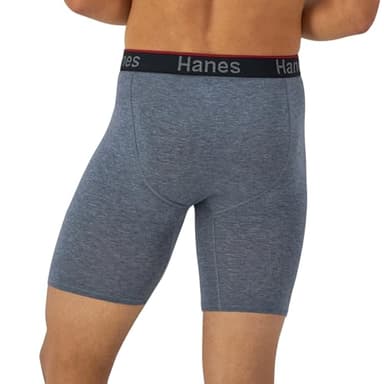 Hanes Total Support Pouch Men's Boxer Briefs Pack, Anti-Chafing, Moisture-Wicking Underwear, Odor Control (Reg or Long Leg) - Image 3