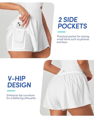IUGA Athletic Romper Tummy Control Padded Workout Romper with Shorts Running Onesie Jumpsuits Summer Outfits Set Gym Clothes - Image 3