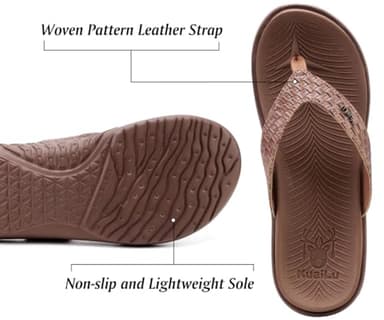 KuaiLu Womens Flip Flops Ladies Yoga Mat Comfortable Walking Thong Sandals With Plantar Fasciitis Arch Support Slip On Indoor Outdoor For Summer - Image 4