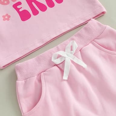 WZTYYDS Baby Girl First Birthday Outfit In My One Year Old Era Top Short Sleeve 1st Birthday Shirt + Casual Shorts Set (Pink, 12-18 Months) - Image 6
