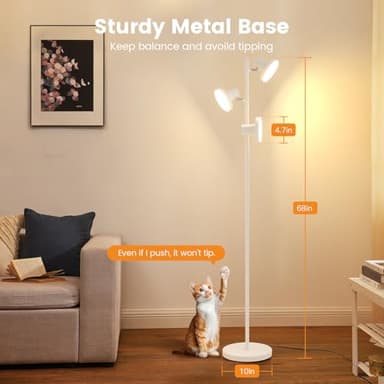 SIBRILLE 36W LED Tree Floor Lamp, Modern Dimmable Standing Lamp with Remote & Touch Control, 4 Color Temperatures, 3 Rotatable LED Light Floor Lamps for Living Room, Bedroom, Office - Image 7
