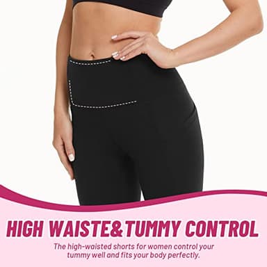 CAMPSNAIL 4 Pack Biker Shorts Women with Pockets – 5"/8" High Waist Tummy Control Workout Gym Yoga Running Compression Shorts - Image 4