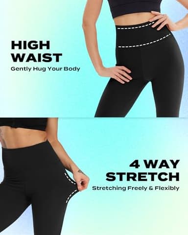 TNNZEET 3 Pack Capri Leggings for Women - Tummy Control Black Leggings High Waisted Yoga Pants Workout Cycling Leggings - Image 4