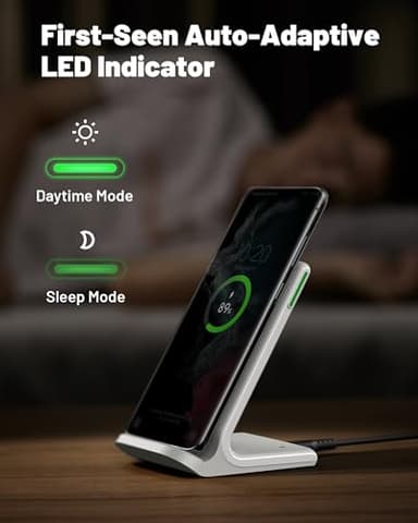 INIU Wireless Charger Station, 15W Fast Qi-Certified Wireless Charging Stand for Official and Home Compatible with iPhone 17 16 15 14 13 12 Pro XS Samsung Galaxy S23 S22 S21 Note 20 Google etc - Image 3