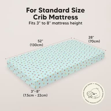 KeaBabies 2-Pack Baby Crib Sheets for Boys, Girls - 52x28 Viscose Derived from Bamboo Toddler Bed Sheets Neutral, Fitted Crib Mattress Cover for Standard Baby Bedding, Soft & Cozy (Beach Day) - Image 2