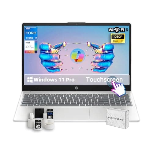 HP Touchscreen Laptop for Business and Students • 15.6" FHD IPS Disaplay • Intel 10-Core i7-1355U • Wi-Fi 6 • AI Noise Removal • Copilot • HD Webcam • w/Accessories • Win 11 Pro • (32 GB RAM, 1TB SSD) - Image 1