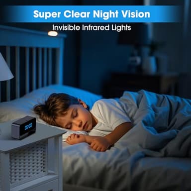 FHD 1080P Clock Camera - WiFi Wireless Camera for Indoor Home Security - Advanced Nanny Cam with Superior Night Vision - Image 5