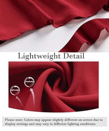 ECOWISH Womens 2025 Spring Summer Casual Short Sleeve Midi Dresses V Neck Button Down Belted Shirt Dress with Pockets Red L - Image 5