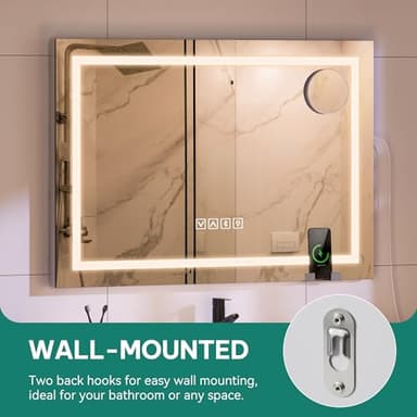 YITAHOME Vanity Mirror with Lights 24.6"x20" LED Lighted Makeup Mirror, Dimmable 3 Color, Large Makeup Mirror with Lights, Led Mirror Makeup, for Vanity Desk Tabletop Salon - Image 7