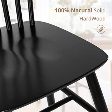 LUE BONA Windsor Dining Chair Set of 4, Spindle Back Wooden Chairs for Kitchen and Dining Room, Restaurant, Cafe, Hotel, Black - Image 5