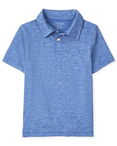 The Children's Place Boys Short Sleeve Performance Polo Shirt, Renew Blue, X-Small US - Image 1